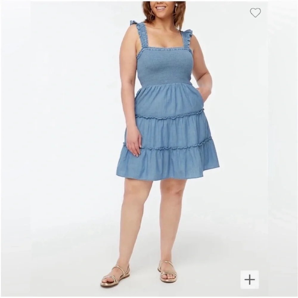 J. Crew Smocked Tiered Mini Dress